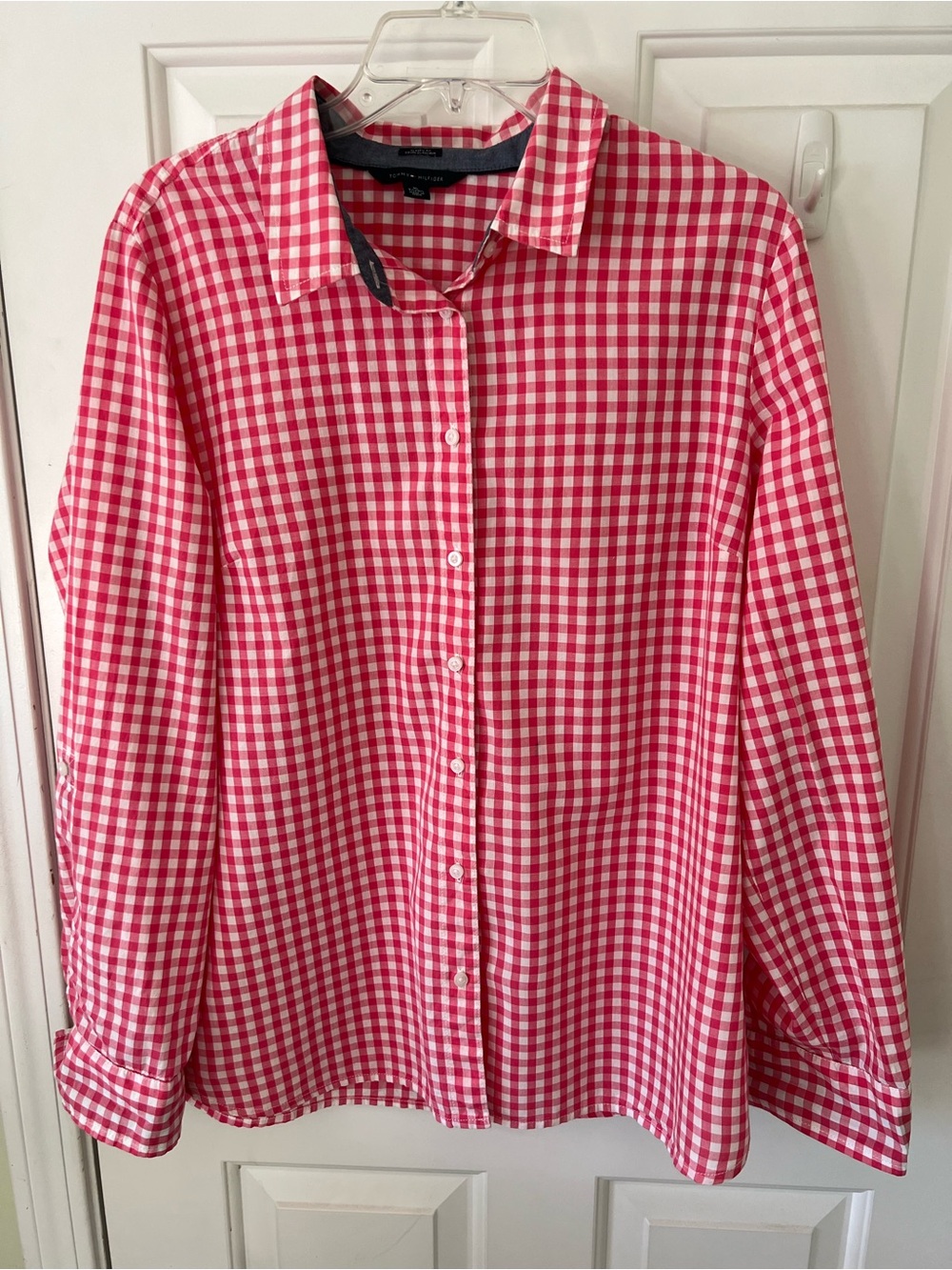 Tommy Hilfiger Pink and White Gingham Button-Down Shirt